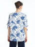 LC Waikiki Women's Henley Neckline Patterned Short Sleeve Blouse